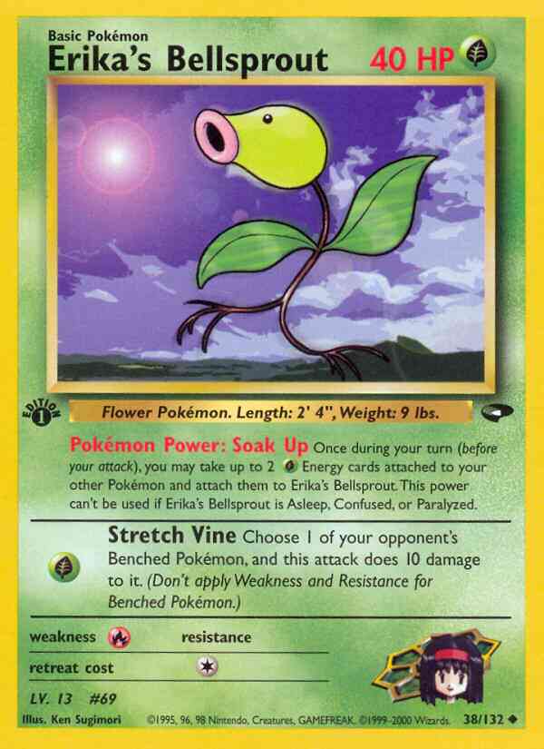 Erika's Bellsprout - 38/132 - Uncommon - 1st Edition [gym2-38] [Non-Holo]