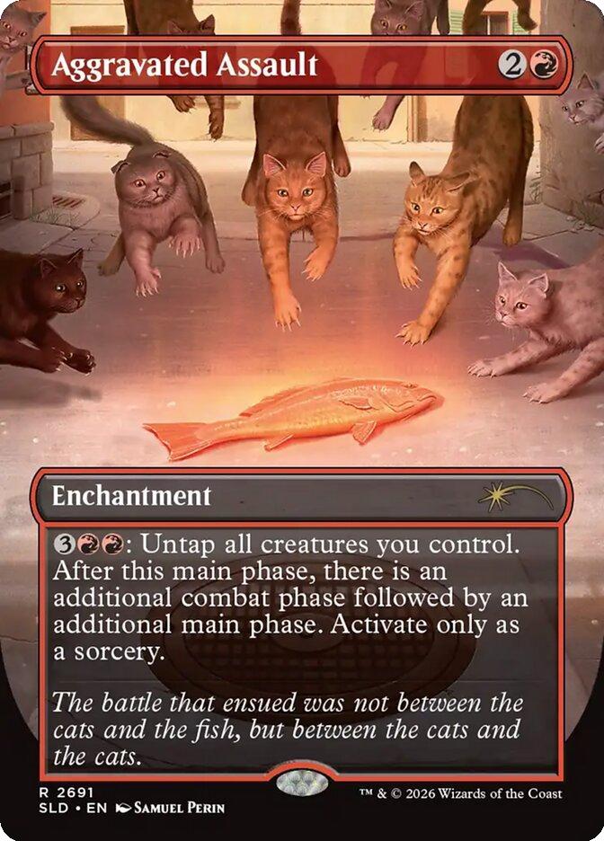 Aggravated Assault [2691] [Borderless] [Cats of Chaos] [Secret Lair Drop] [Non-Foil]