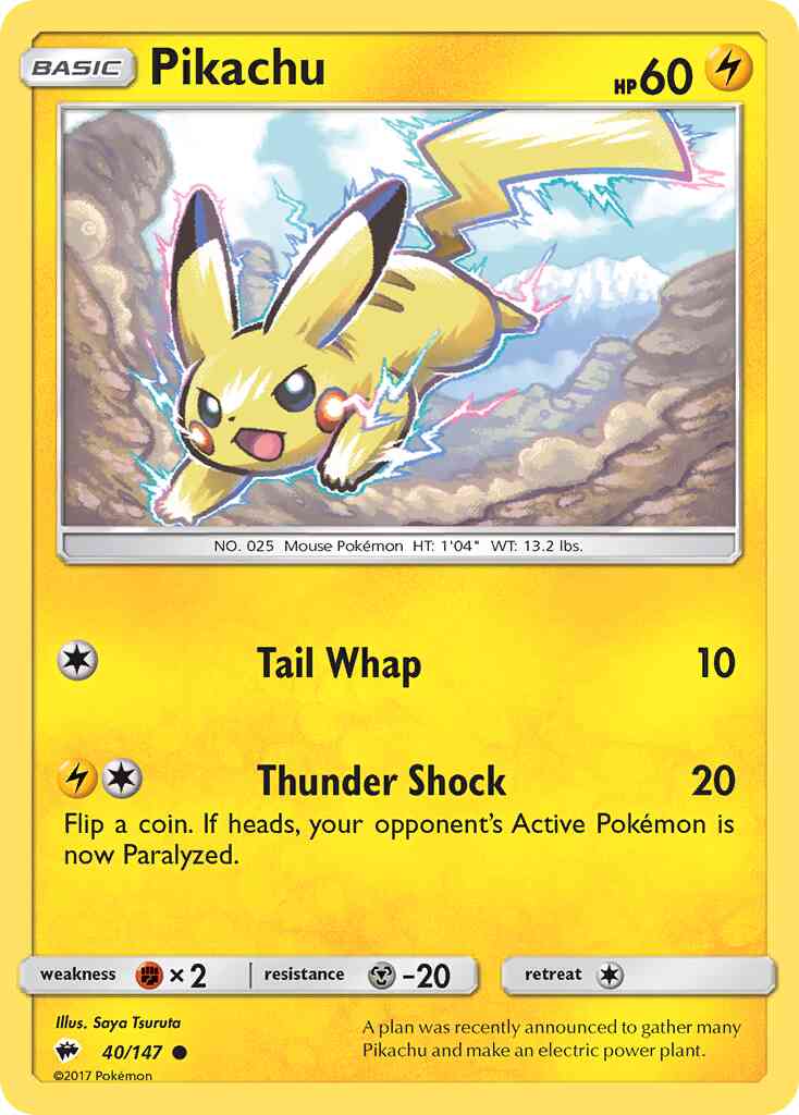 Pikachu - 40/147 - Common [sm3-40] [Reverse Holo]