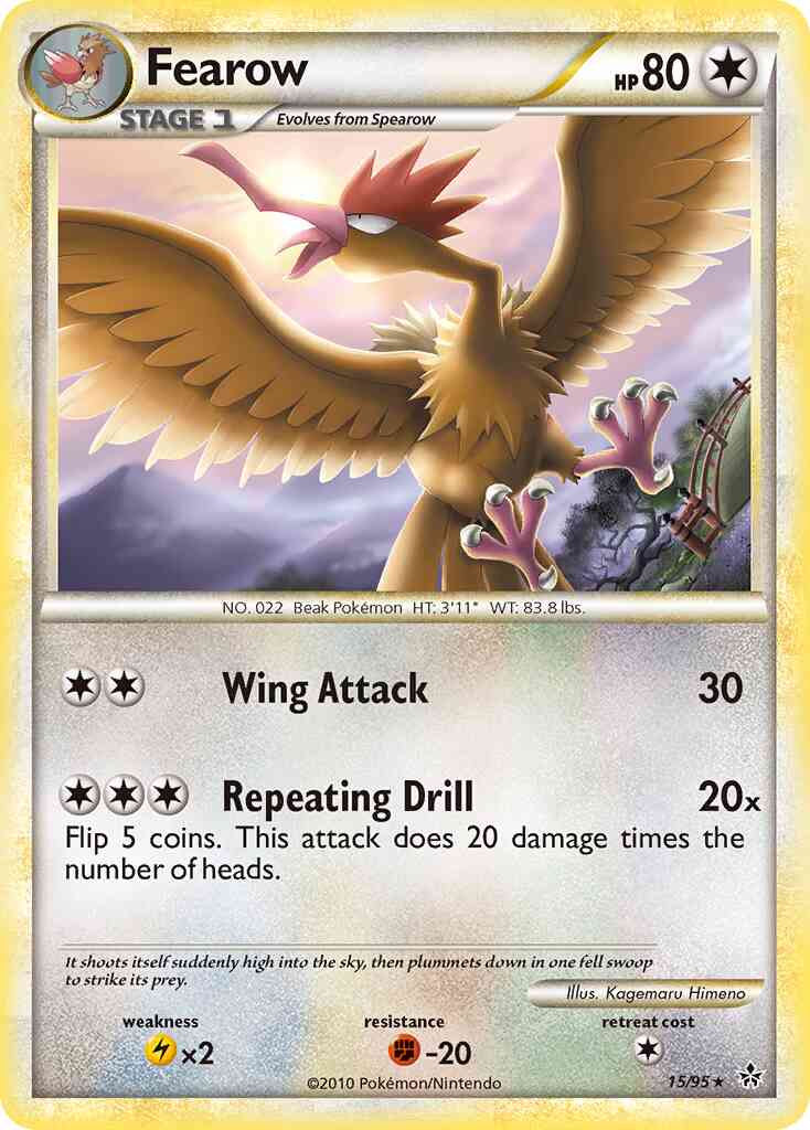 Fearow - 15/95 - Rare [hgss2-15] [Reverse Holo]