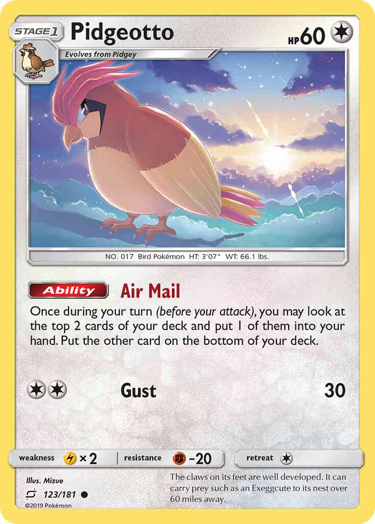 Pidgeotto - 123/181 - Common [sm9-123] [Non-Holo]