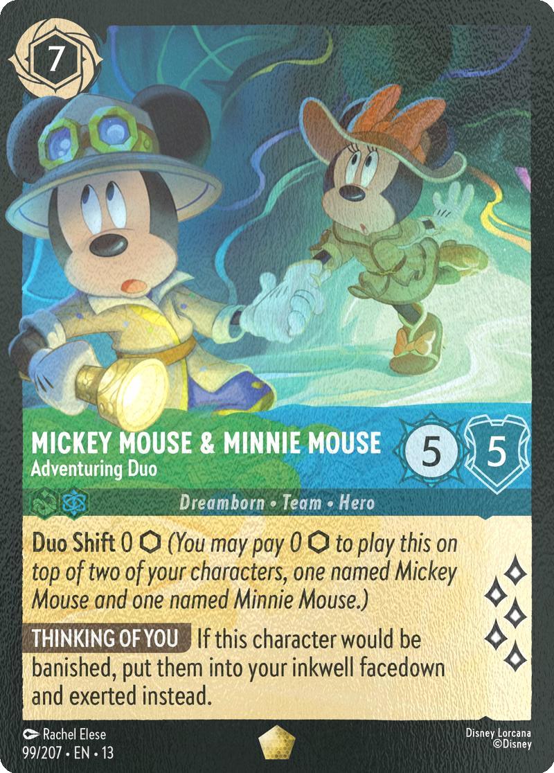 Mickey Mouse & Minnie Mouse - Adventuring Duo - 99/204 [Attack of the Vine!] [Cold Foil]