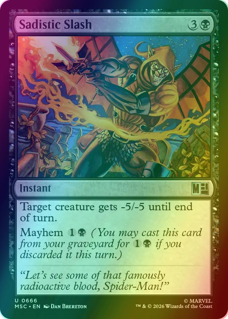 Sadistic Slash [666] [Jumpstart] [Marvel Super Heroes: Commander] [Foil]