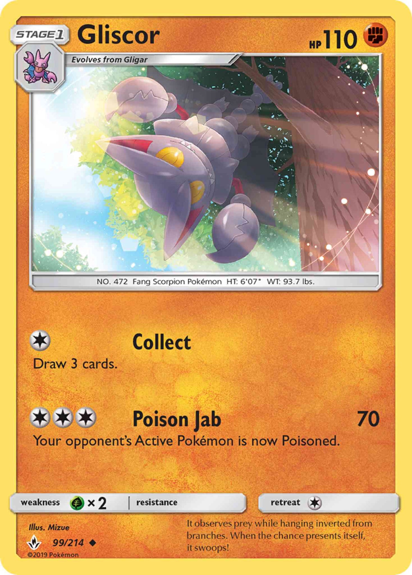 Gliscor - 99/214 - Uncommon [sm10-99] [Reverse Holo]