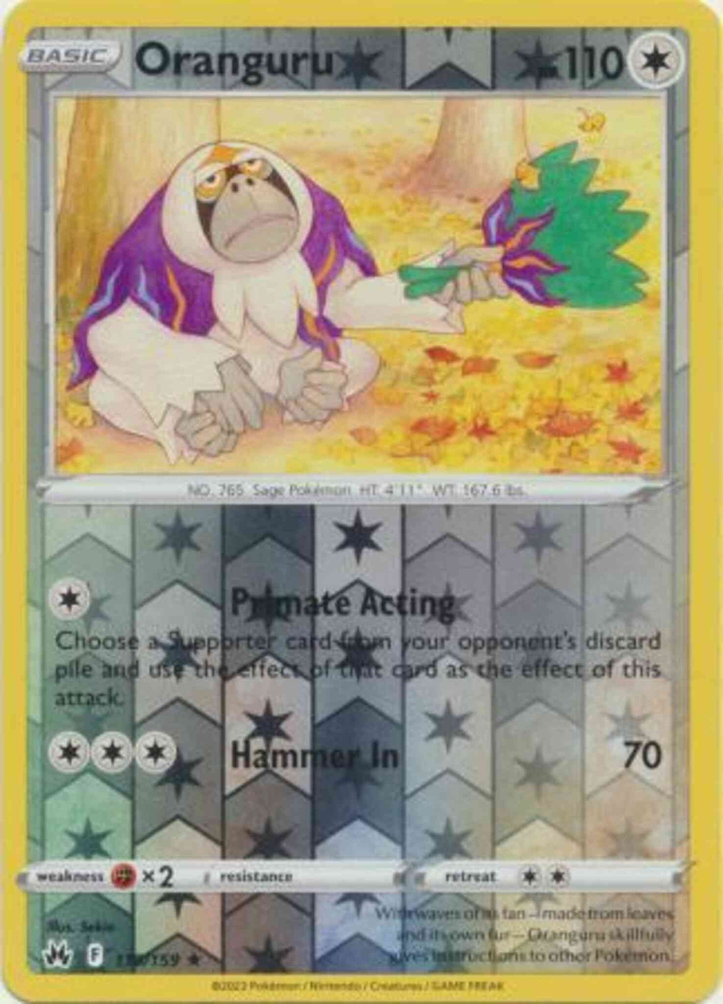 Oranguru - 119/159 - Rare [swsh125-119] [Reverse Holo]