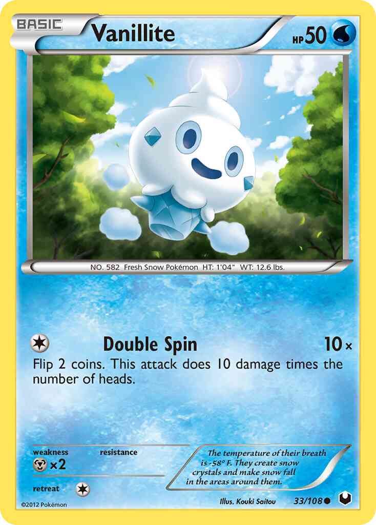 Vanillite - 33/108 - Common [bw5-33] [Reverse Holo]