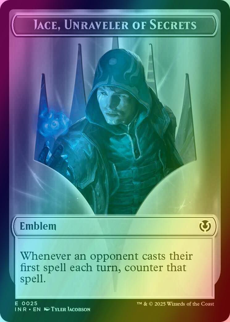 Human Wizard Token (05) // Jace, Unraveler of Secrets Emblem (25) [Innistrad Remastered: Tokens] [Foil]
