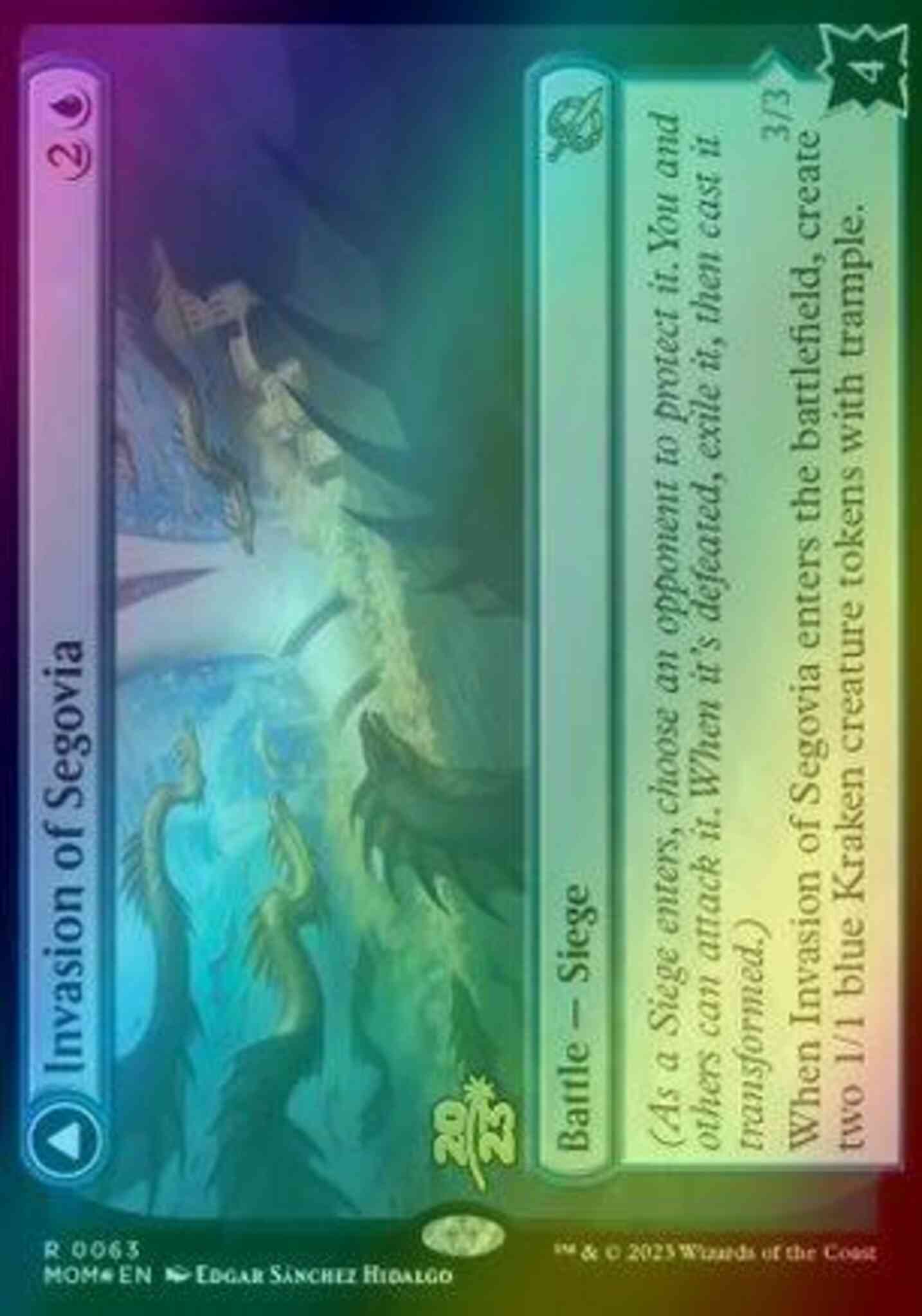 Invasion of Segovia // Caetus, Sea Tyrant of Segovia [63s] [Prerelease] [March of the Machine: Promos] [Foil]