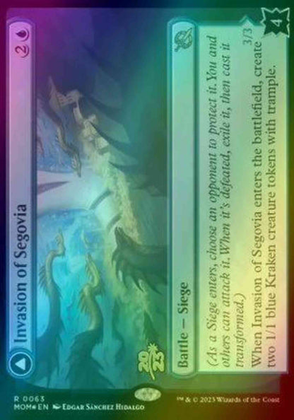 Invasion of Segovia // Caetus, Sea Tyrant of Segovia [63s] [Prerelease] [March of the Machine: Promos] [Foil]