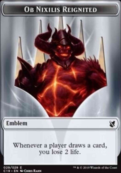 Ob Nixilis Reignited Emblem (29) // Zombie Token (10) [Commander 2019 Tokens] [Non-Foil]