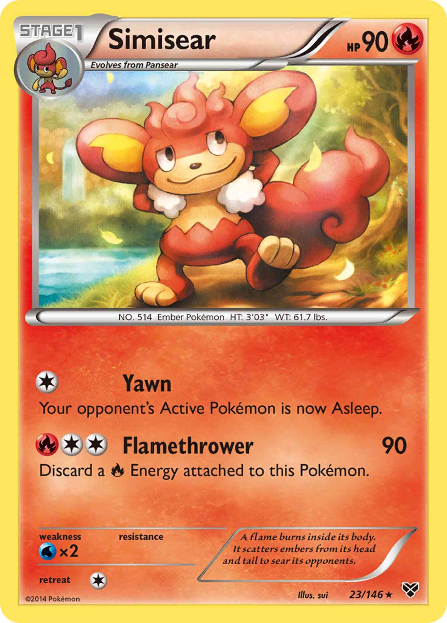 Simisear - 23/146 - Rare [xy1-23] [Reverse Holo]
