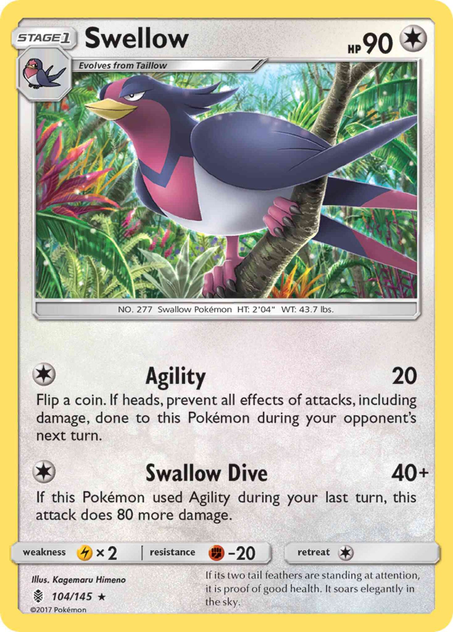 Swellow - 104/145 - Rare [sm2-104] [Non-Holo]