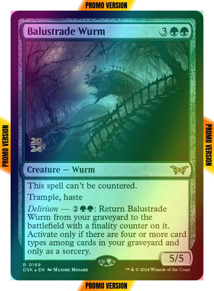 Balustrade Wurm [168s] [Prerelease] [Duskmourn: House of Horror: Promos] [Foil]