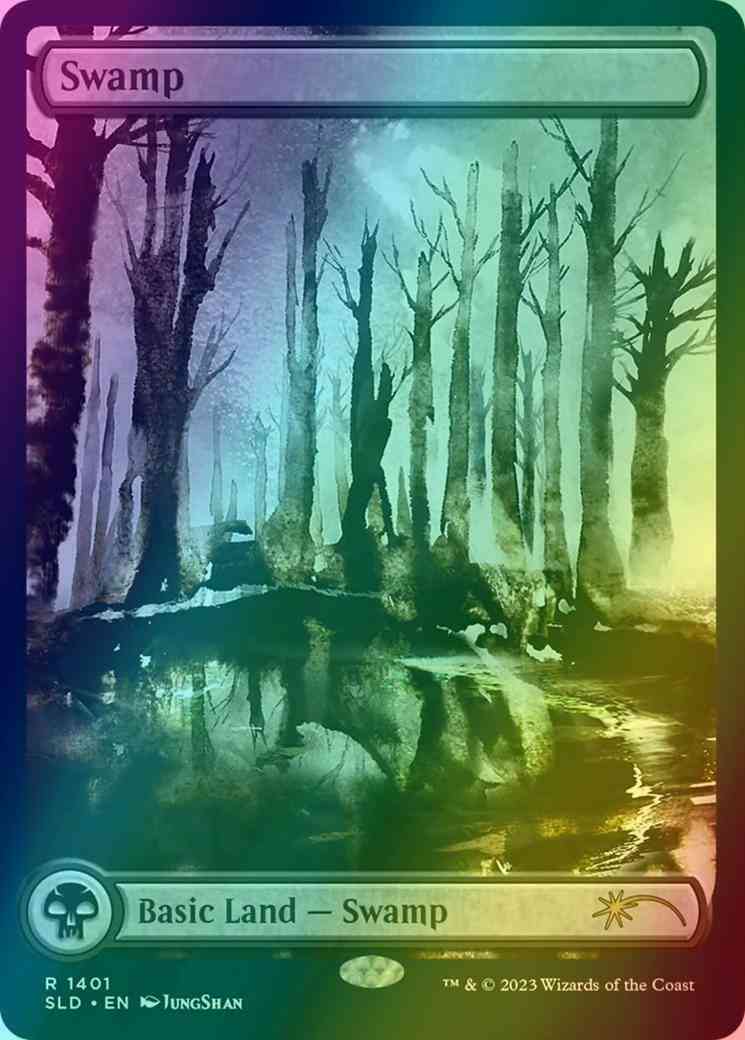 Swamp [1401] [Full Art] [Meditation On Nature] [Secret Lair Drop] [Foil]
