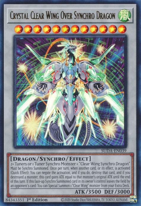 Crystal Clear Wing Over Synchro Dragon - SUDA-EN039 - Ultra Rare - 1st Edition