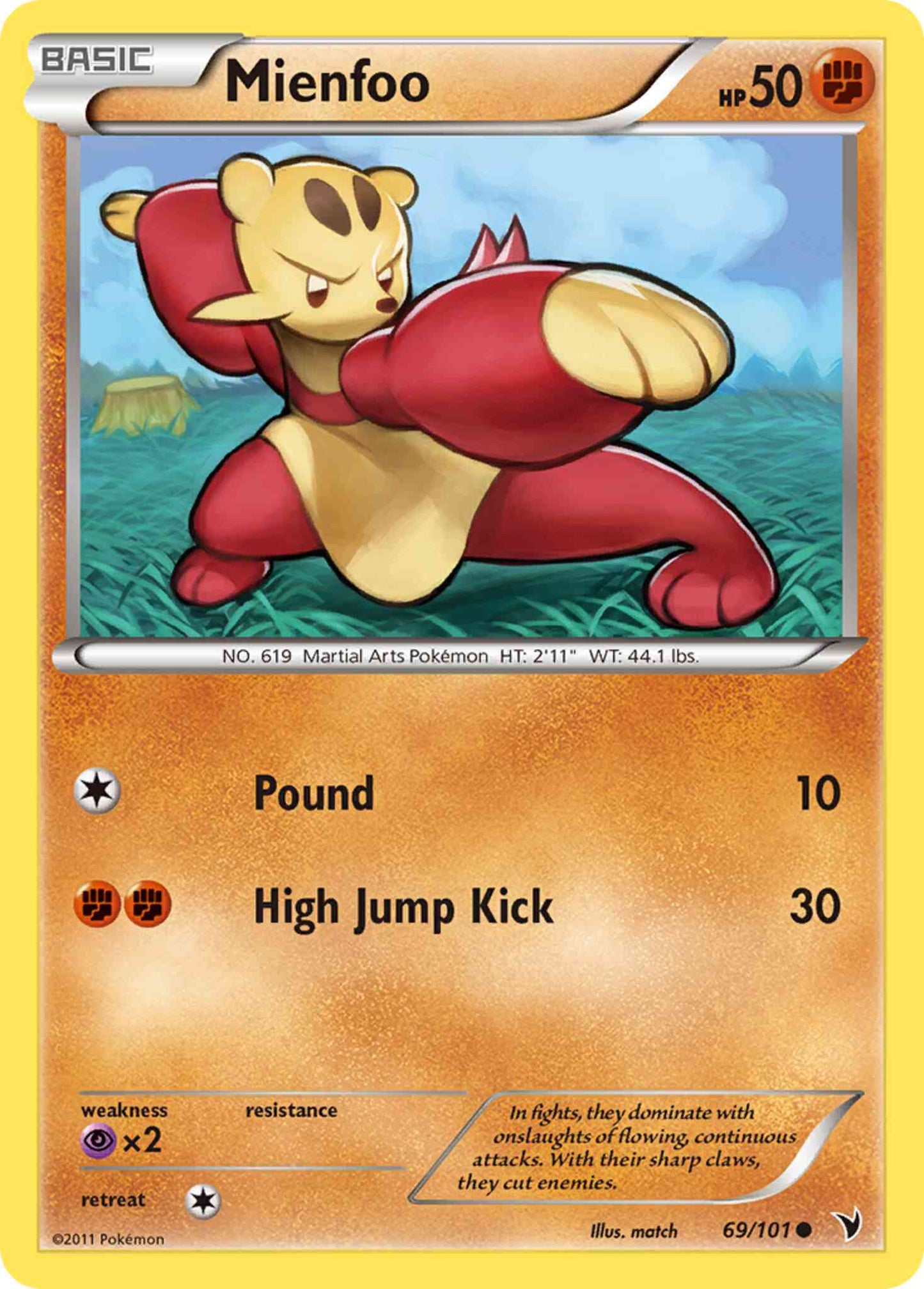 Mienfoo - 69/101 - Common [bw3-69] [Reverse Holo]