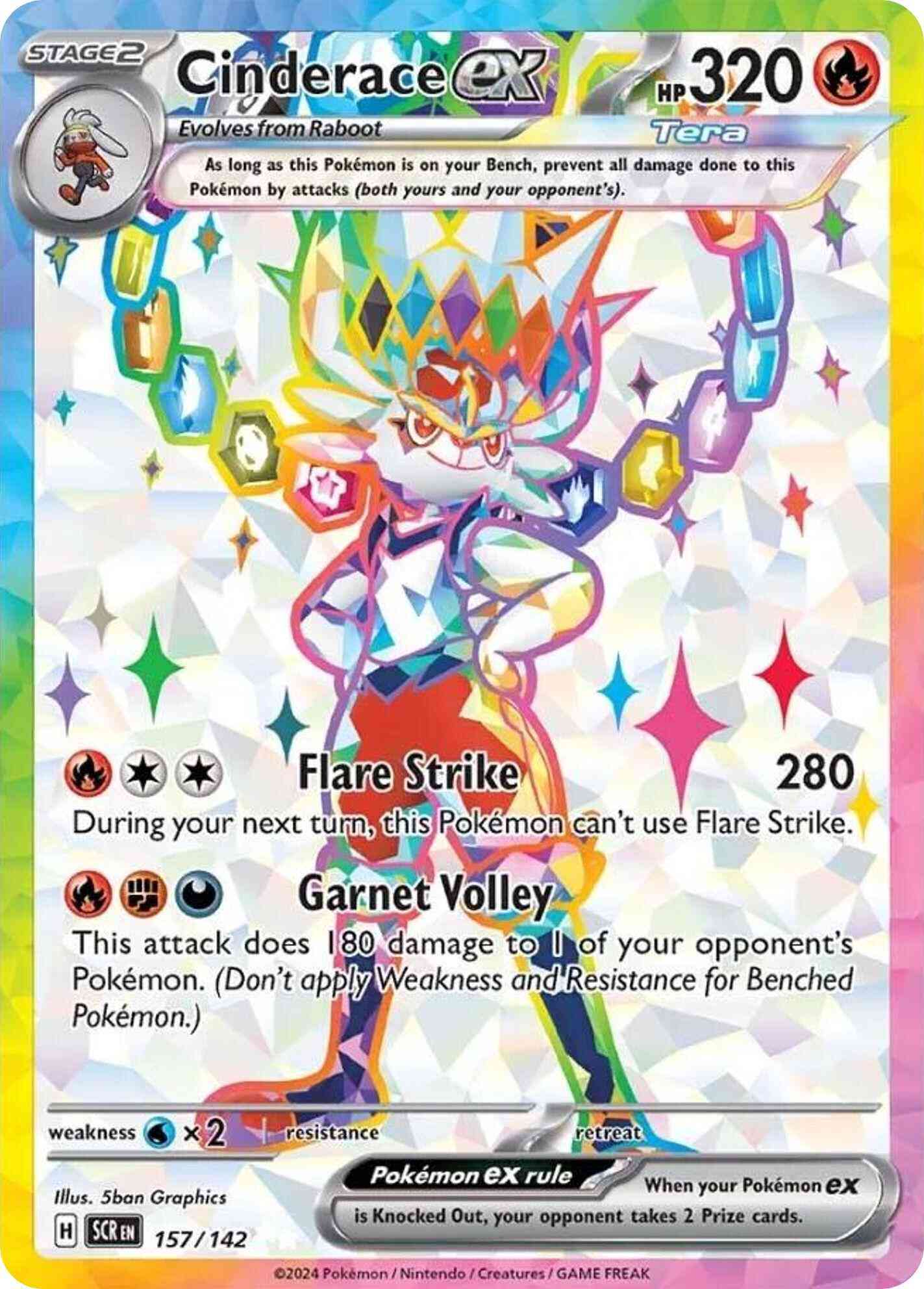 Cinderace ex - 157/142 - Ultra Rare [sv07-157] [Ultra]