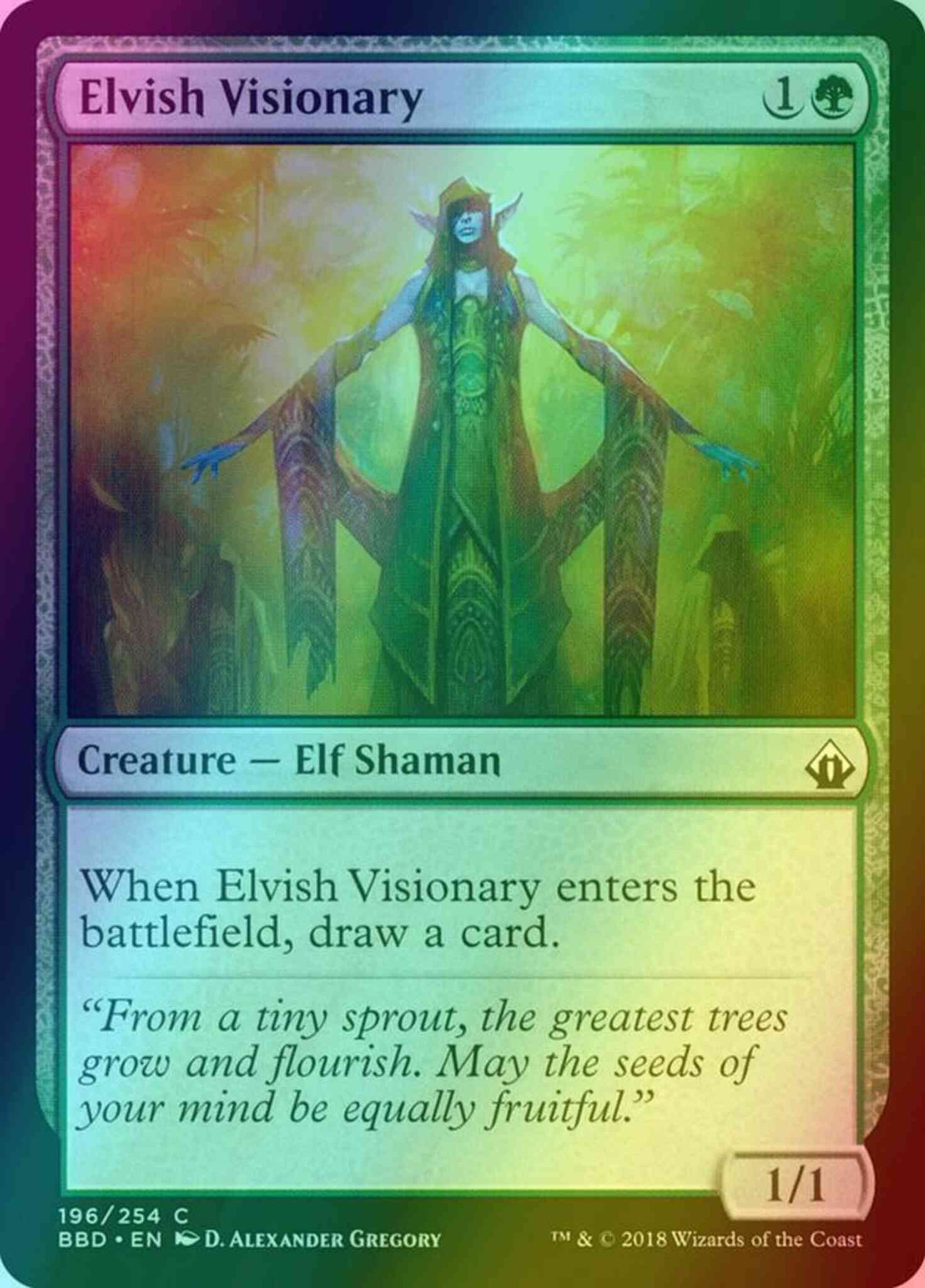 Elvish Visionary [196] [Battlebond] [Foil]