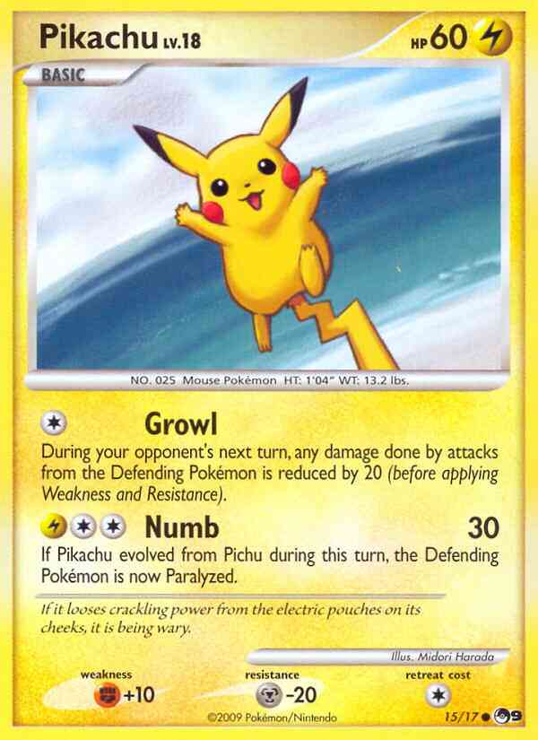 Pikachu - 15/17 - Common [pop9-15] [Non-Holo]
