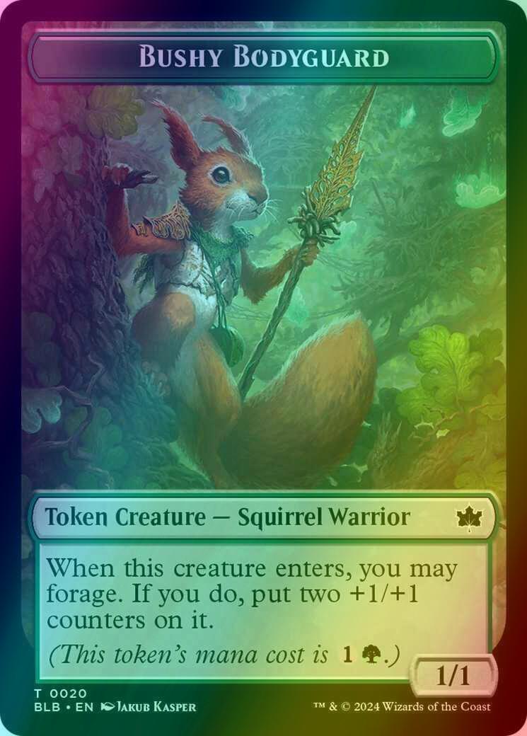 Bushy Bodyguard Token (20) // Ral, Crackling Wit Emblem (30) [Bloomburrow: Tokens] [Foil]