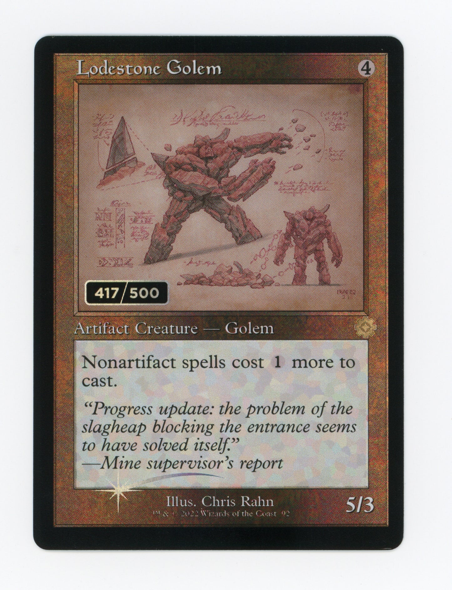 Lodestone Golem — Serial Numbered|417/500|Retro Frame|Schematic|Foil — ID 18789