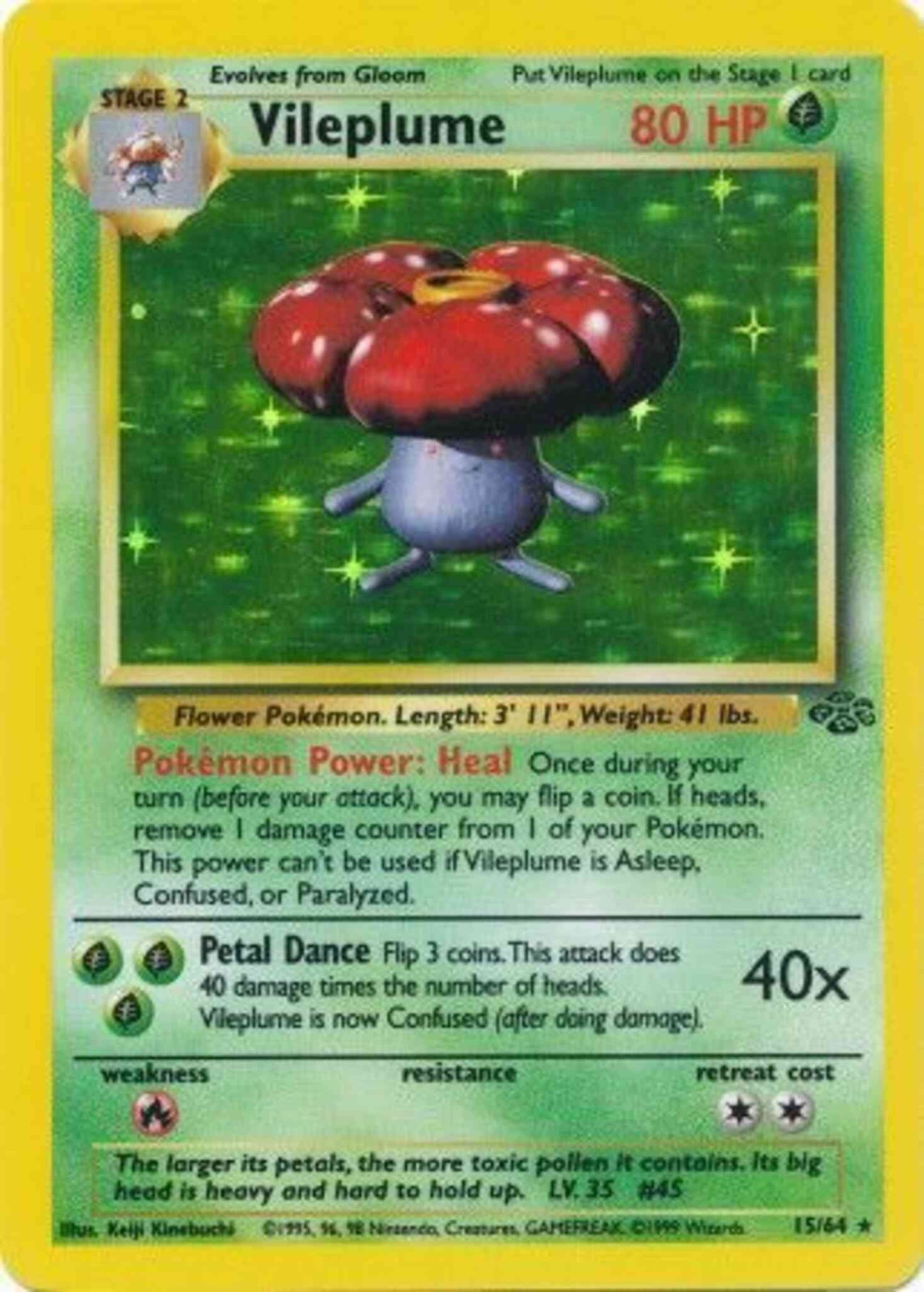 Vileplume - 15/64 - Rare Holo - Unlimited [base2U-15] [Holo]