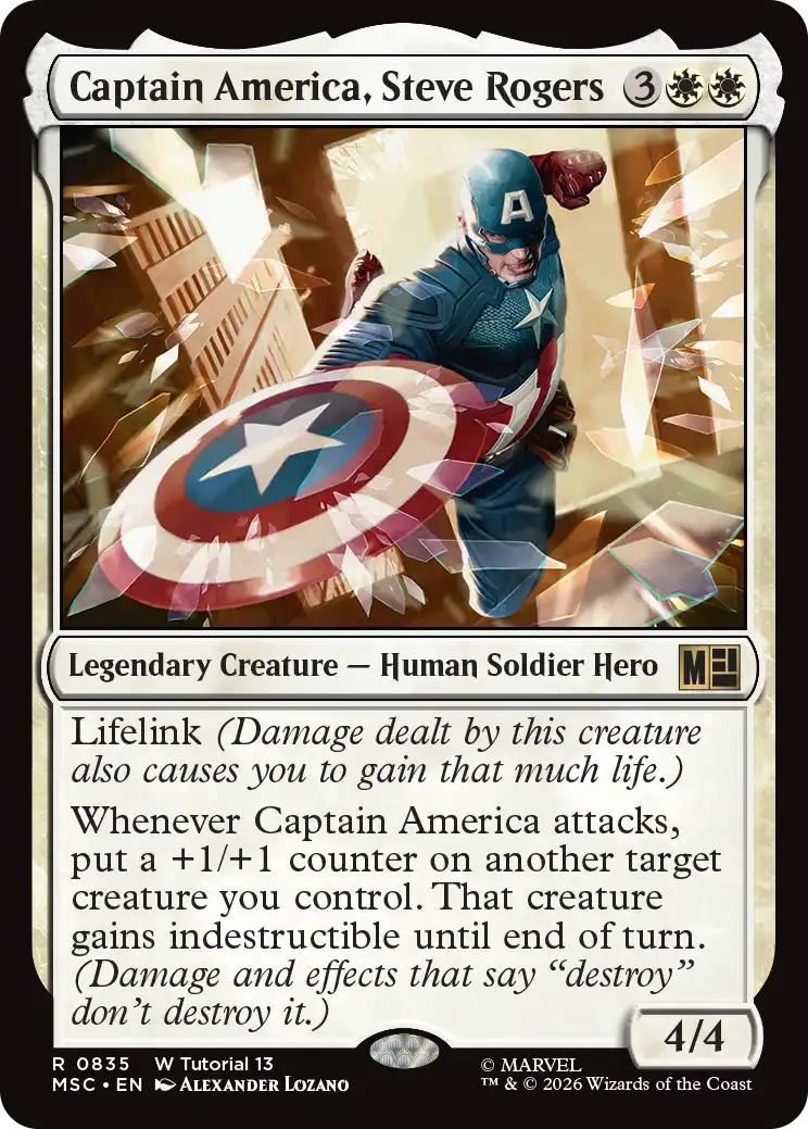 Captain America, Steve Rogers [835] [Beginner Box] [Marvel Super Heroes: Commander] [Non-Foil]