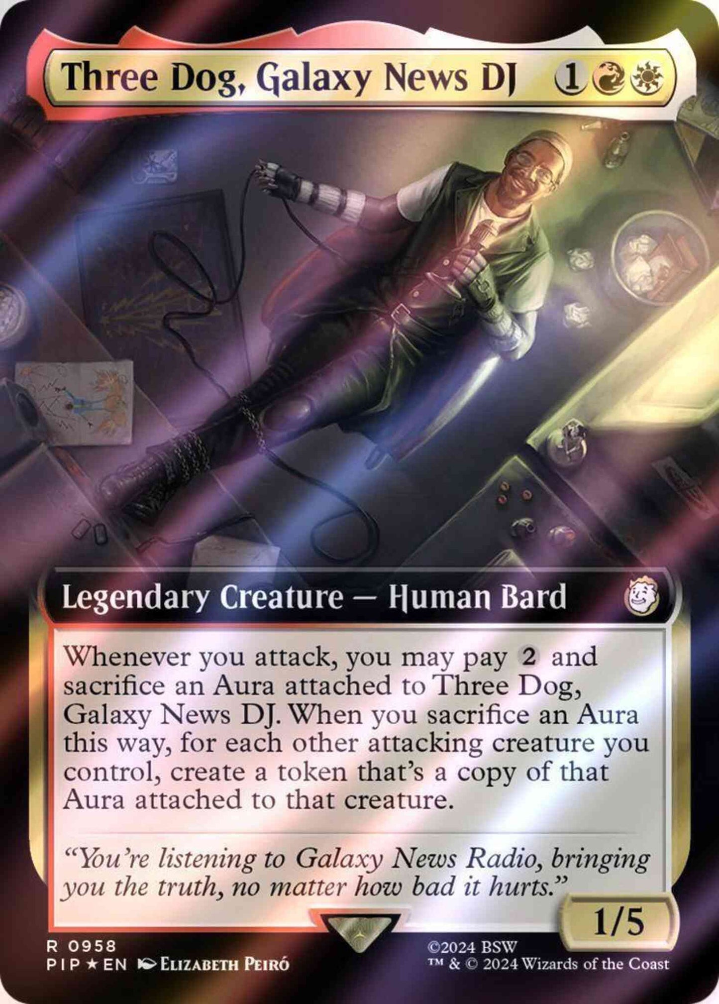 Three Dog, Galaxy News DJ [958] [Extended Art] [Fallout] [Surge Foil]