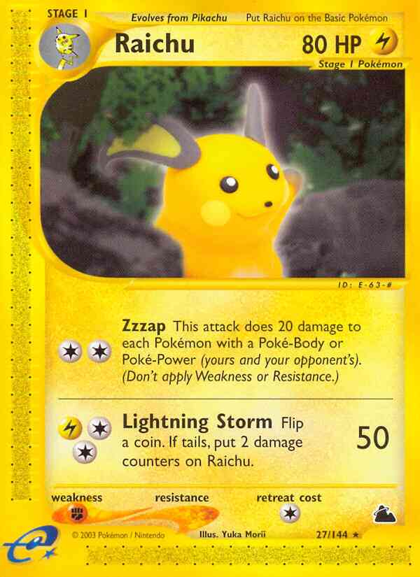 Raichu - 27/144 - Rare [ecard3-27] [Reverse Holo]