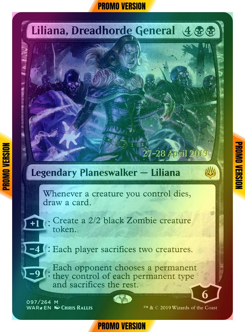 Liliana, Dreadhorde General (Prerelease) [97s] [War of the Spark Promos] [Foil]