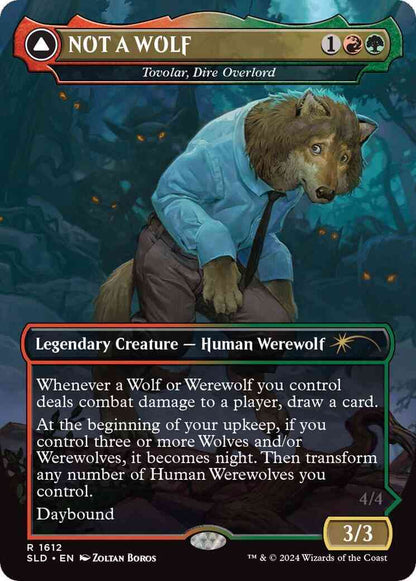 Not a Wolf - Tovolar, Dire Overlord // King of Wolves - Tovolar, the Midnight Scourge [1612] [Borderless] [Not a Wolf] [Secret Lair Drop] [Non-Foil]