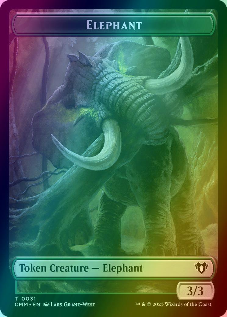 Elemental Token (26) // Elephant Token (31) [Commander Masters: Tokens] [Foil]