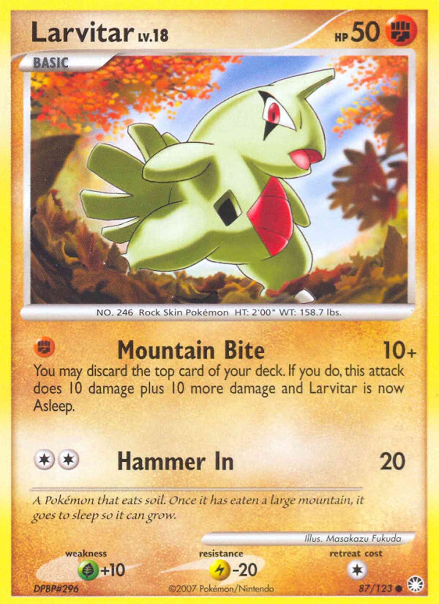 Larvitar - 87/123 - Common [dp2-87] [Reverse Holo]