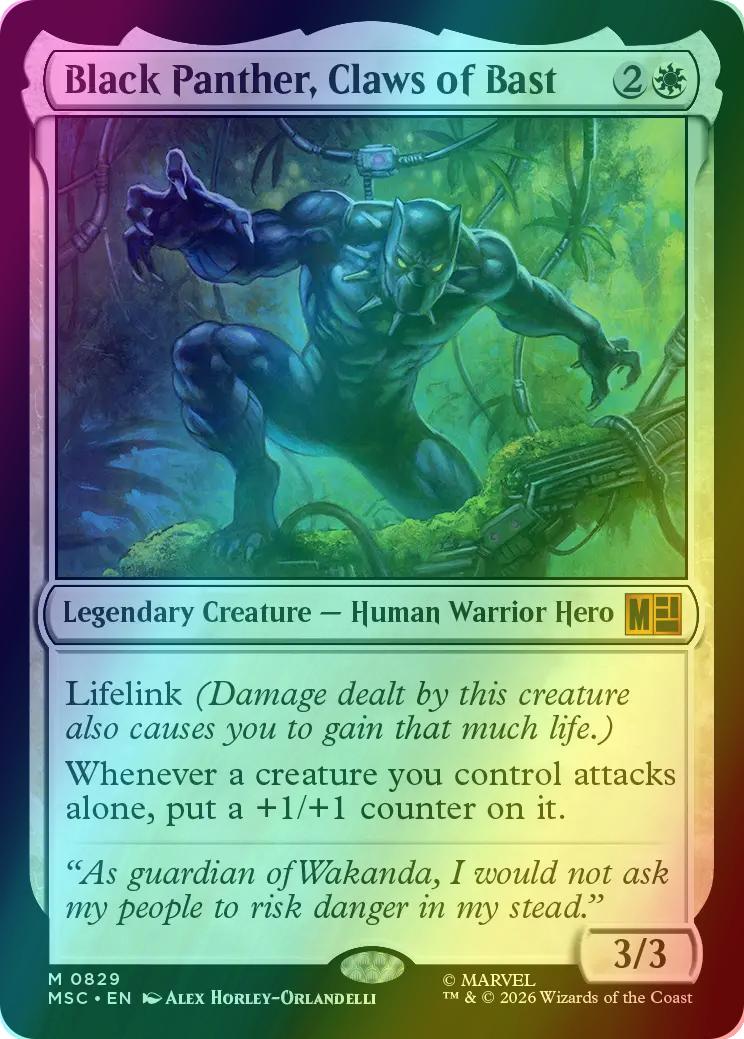 Black Panther, Claws of Bast [829] [Welcome Deck] [Marvel Super Heroes: Commander] [Foil]