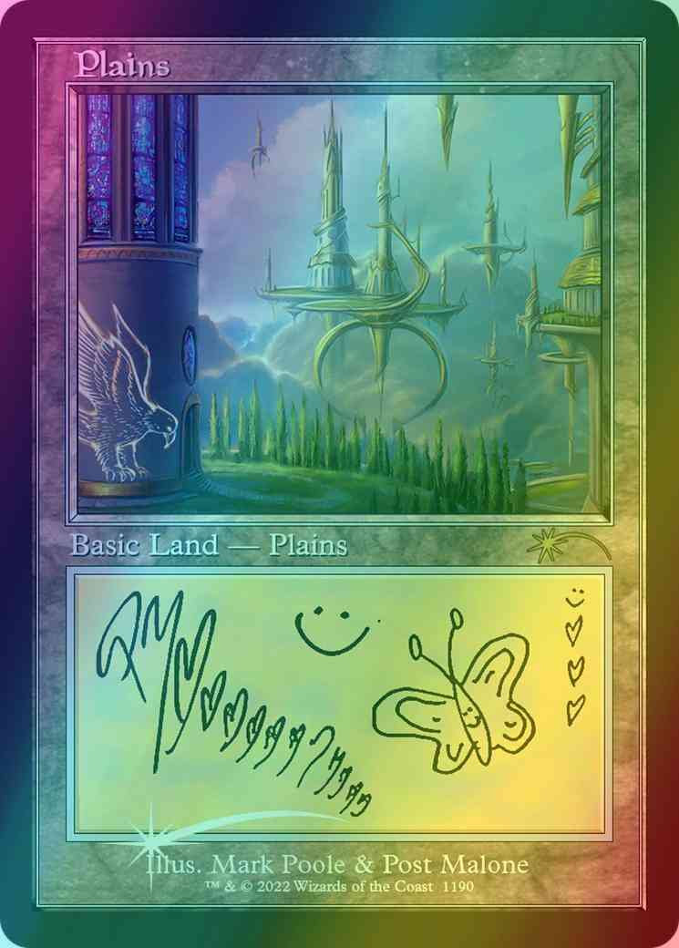 Plains [1190] [Retro Frame] [Post Malone: Lands] [Secret Lair Drop] [Foil]