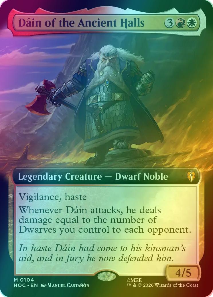 Dáin of the Ancient Halls [104] [Extended Art] [Battle of Five Armies Co-Op Kit] [The Hobbit: Commander] [Foil]