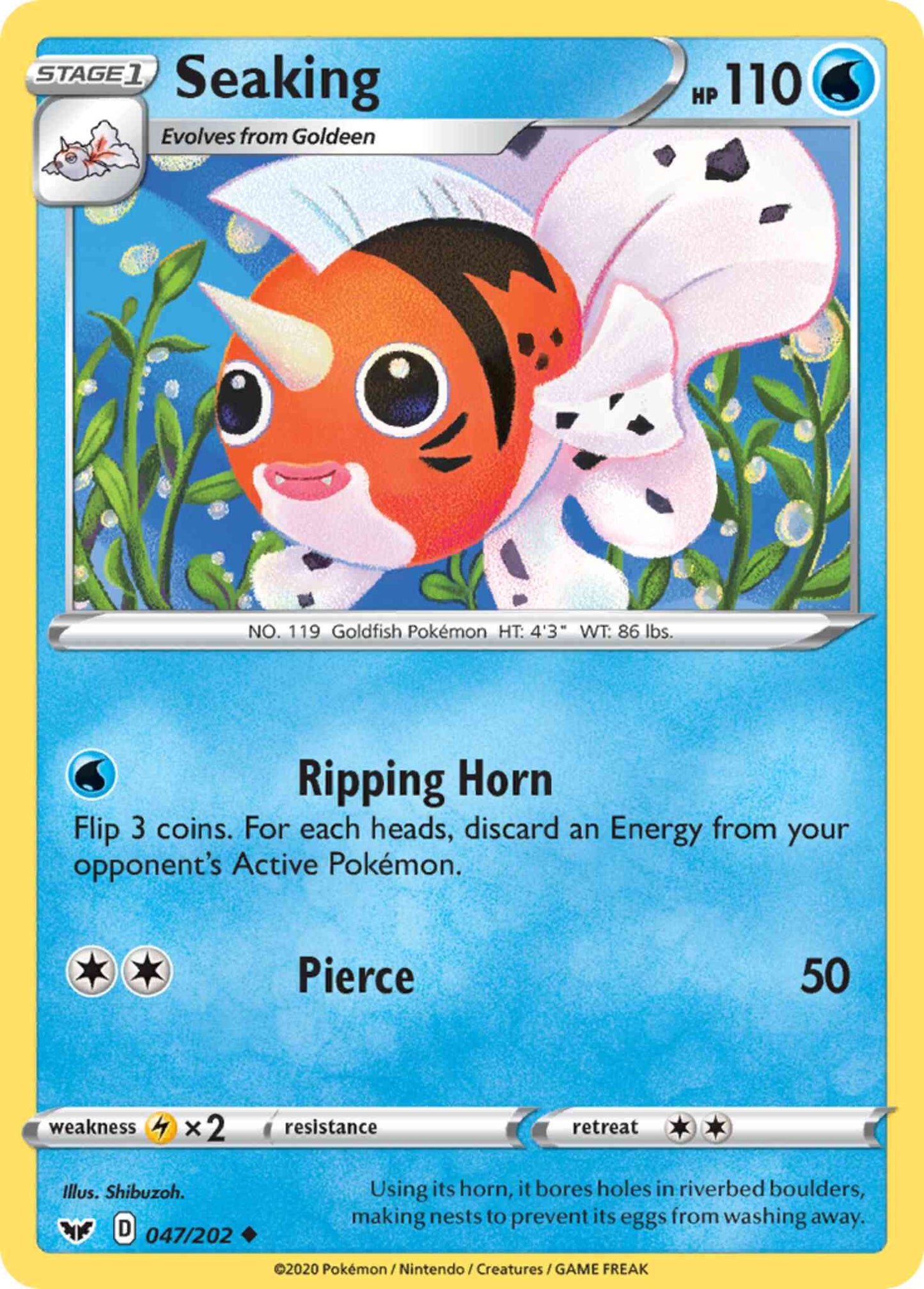 Seaking - 047/202 - Uncommon [swsh1-047] [Reverse Holo]