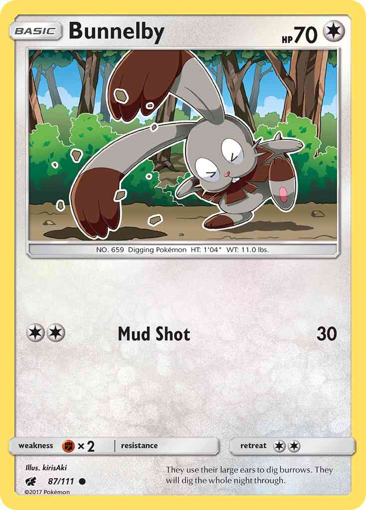 Bunnelby - 87/111 - Common [sm4-87] [Reverse Holo]
