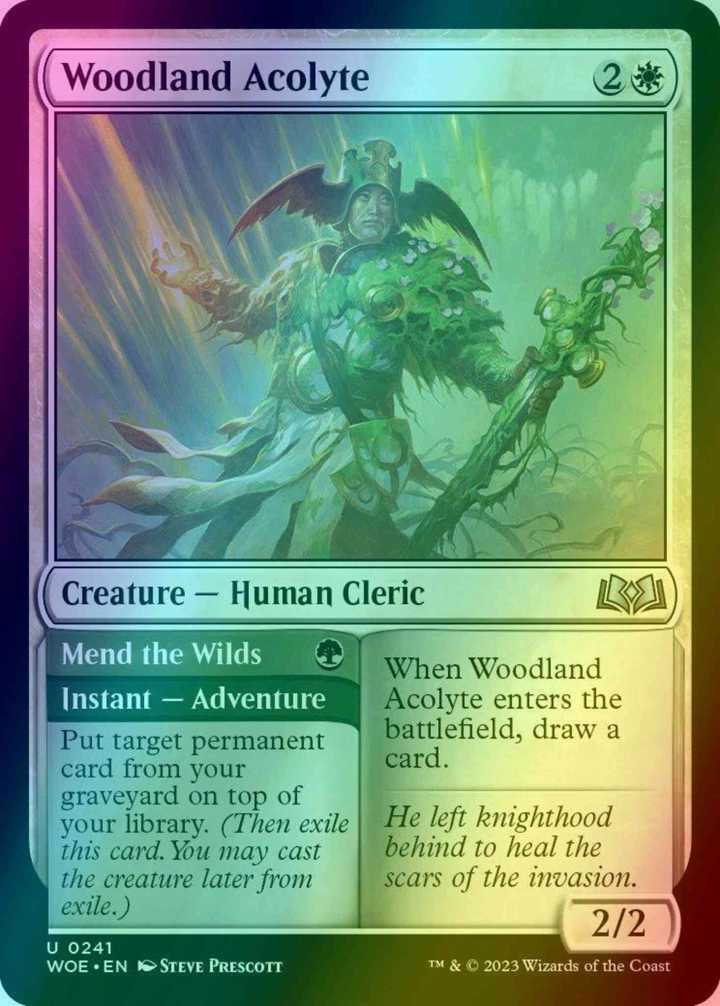 Woodland Acolyte // Mend the Wilds [241] [Wilds of Eldraine] [Foil]
