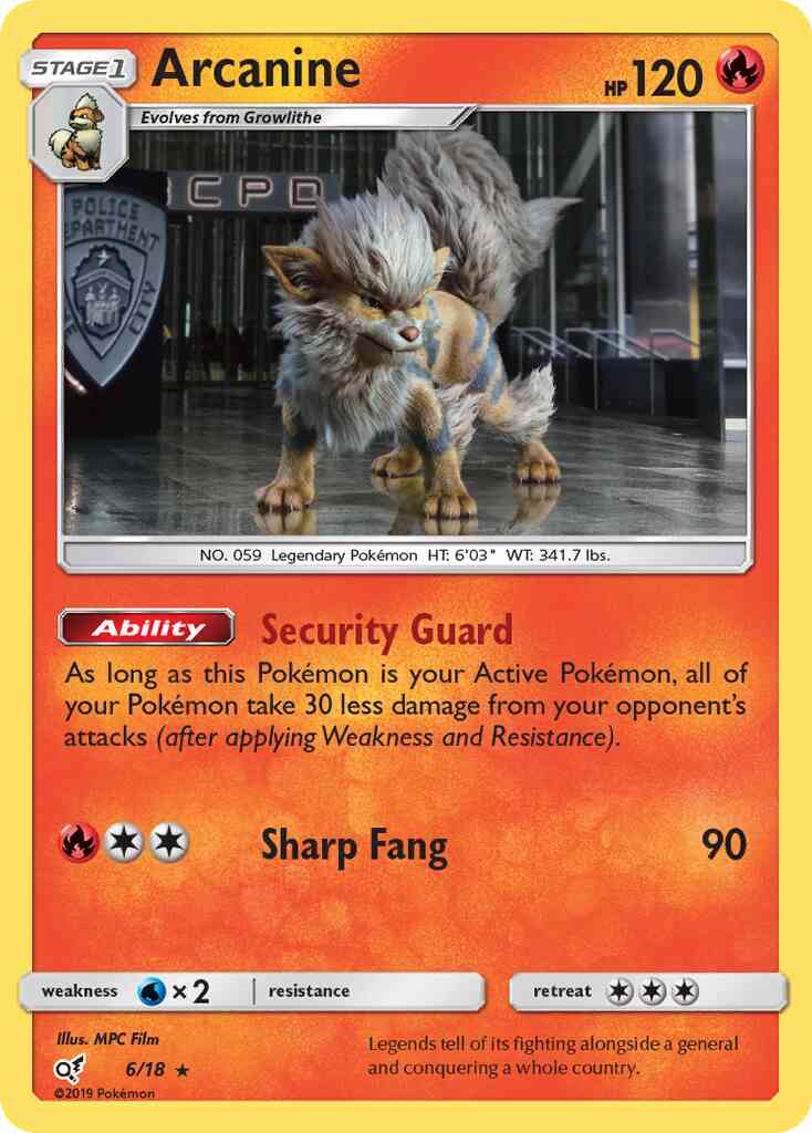 Arcanine - 6/18 - Rare [det1-6] [Holo]