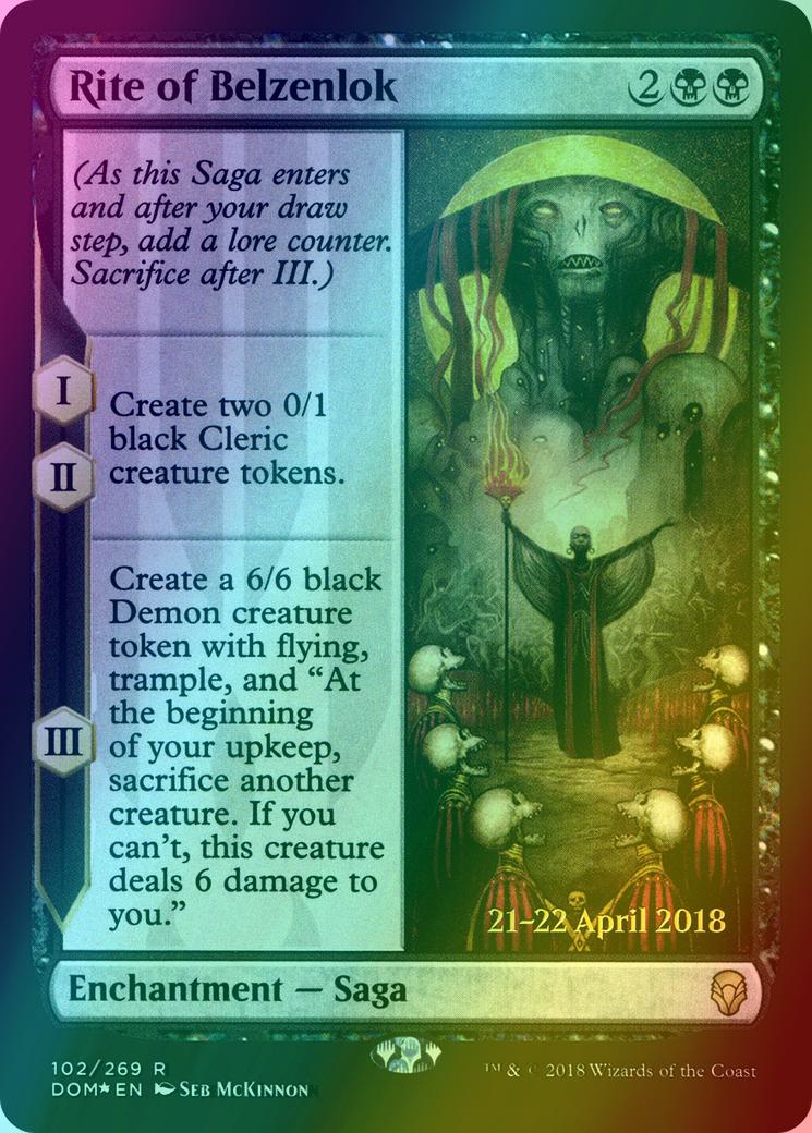 Rite of Belzenlok [102s] [Dominaria Promos] [Foil]