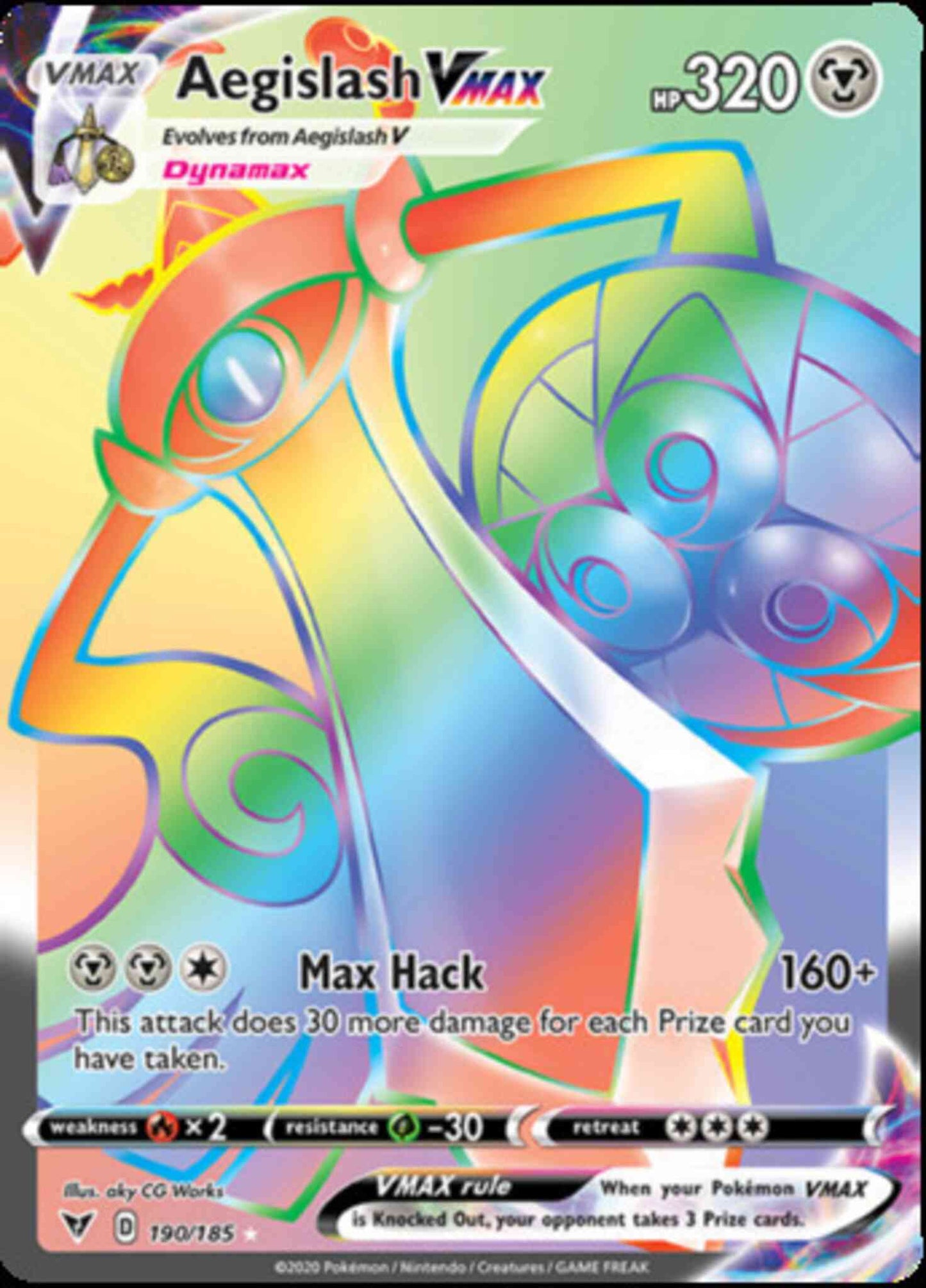 Aegislash VMAX - 190/185 - Rare Rainbow [swsh4-190] [Secret]
