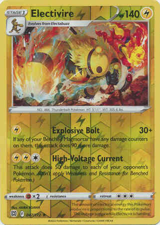 Electivire - 047/172 - Rare [swsh9-047] [Reverse Holo]
