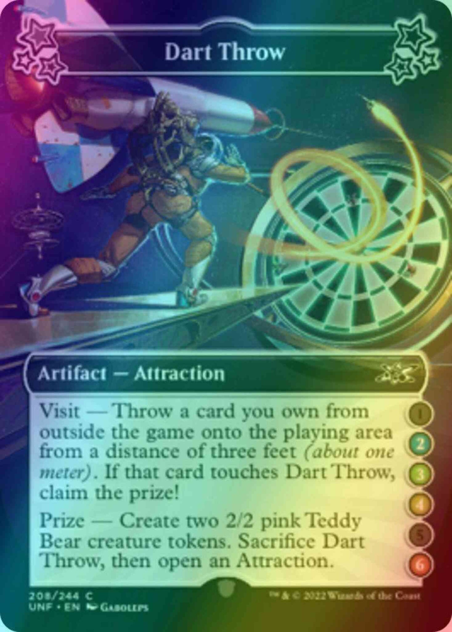 Dart Throw (2/3/4/6) [208a] [Borderless] [Unfinity] [Foil]