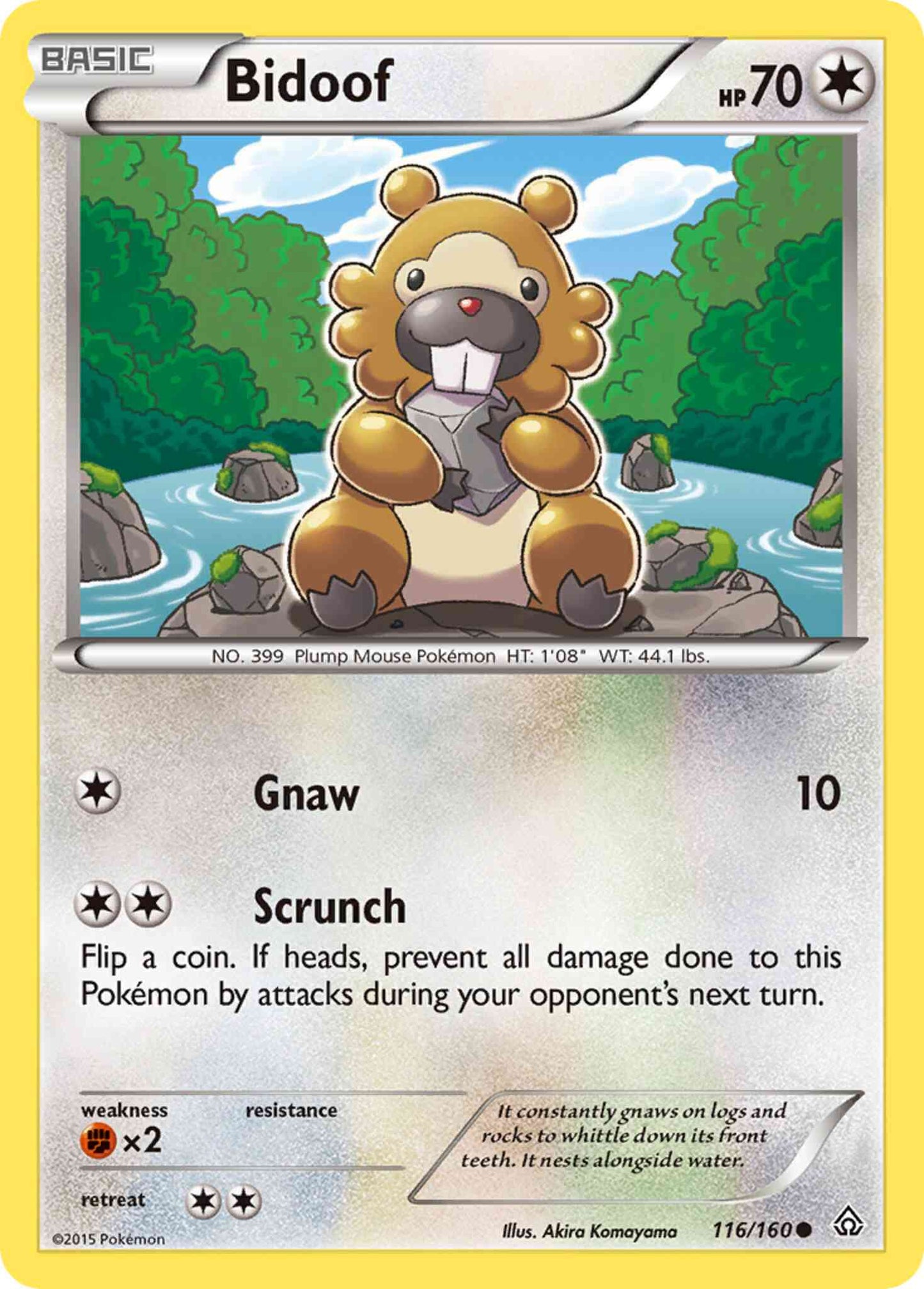 Bidoof - 116/160 - Common [xy5-116] [Reverse Holo]