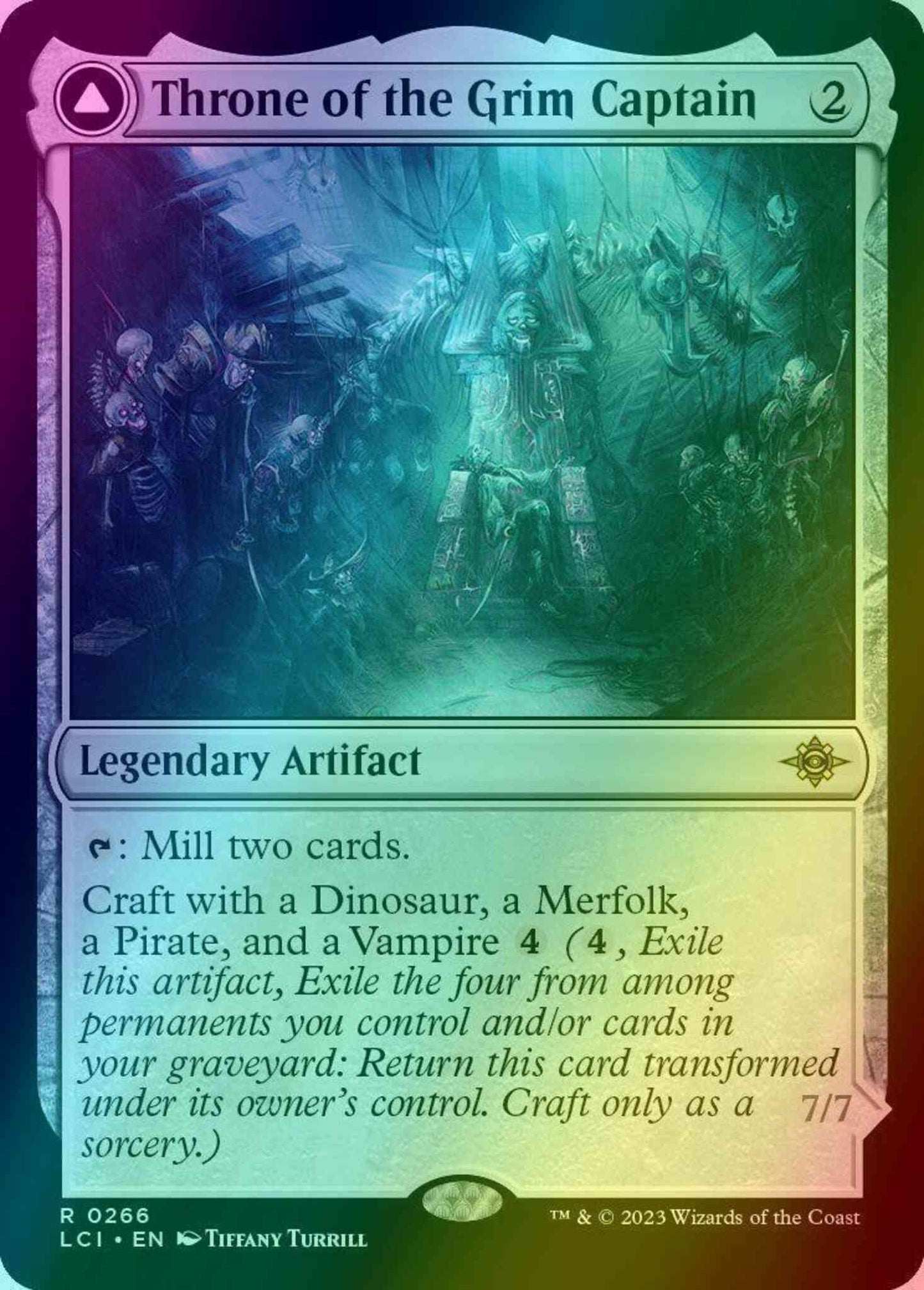 Throne of the Grim Captain // The Grim Captain [266] [The Lost Caverns of Ixalan] [Foil]