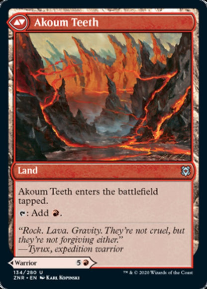 Akoum Warrior // Akoum Teeth [134] [Zendikar Rising] [Non-Foil]