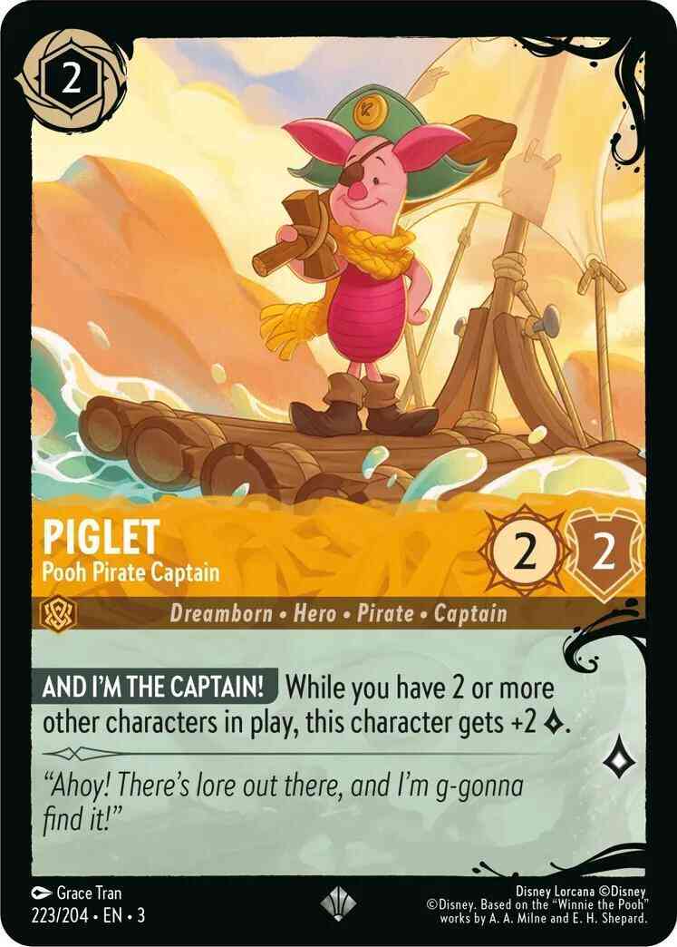 Piglet - Pooh Pirate Captain - 223/204 [Illumineer's Quest: Deep Trouble] [Cold Foil]