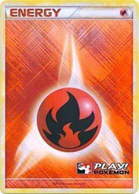 Fire Energy - 2010 Crosshatch Holo Play! Pokemon Promo [Reverse Holo]