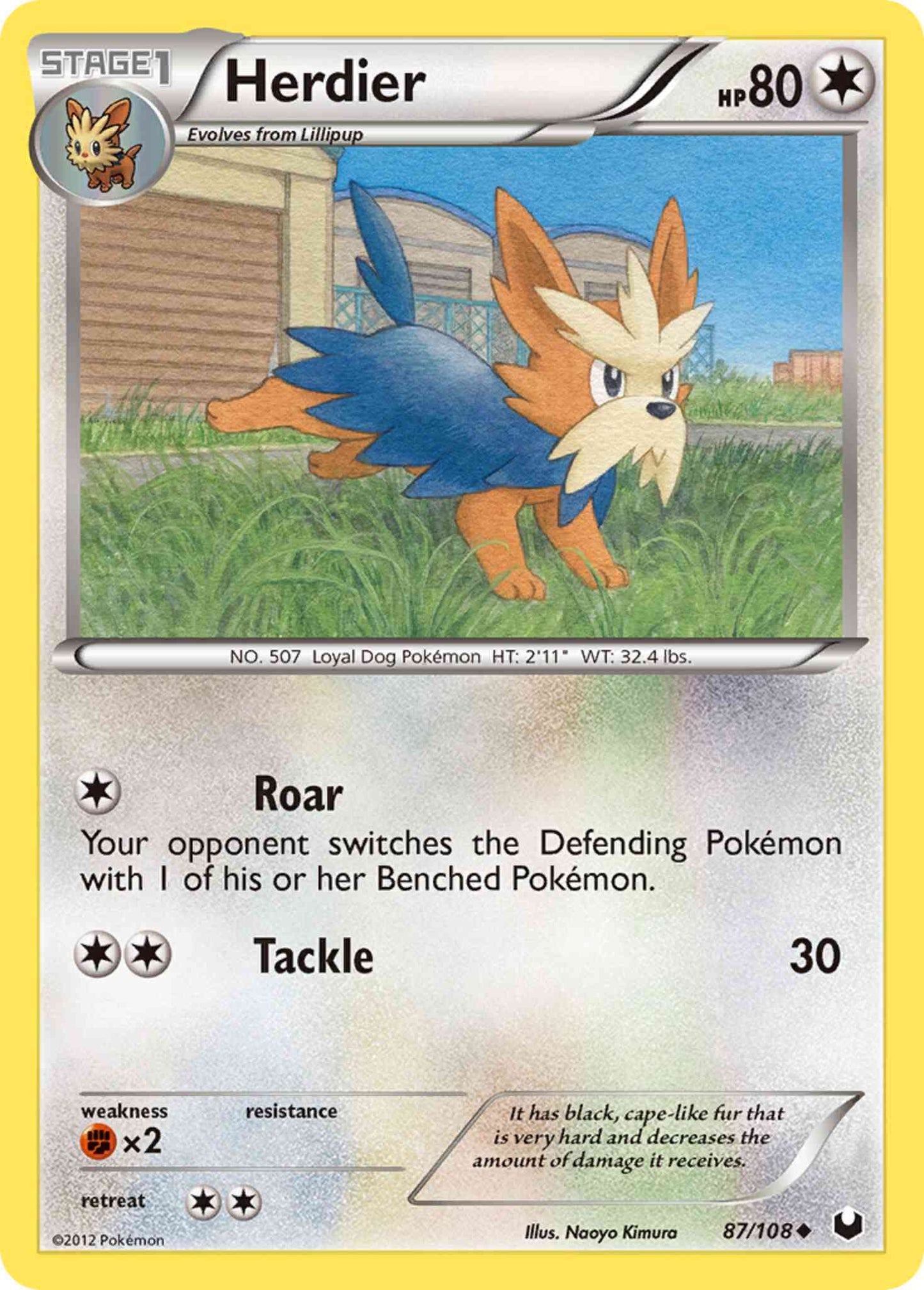 Herdier - 87/108 - Uncommon [bw5-87] [Reverse Holo]